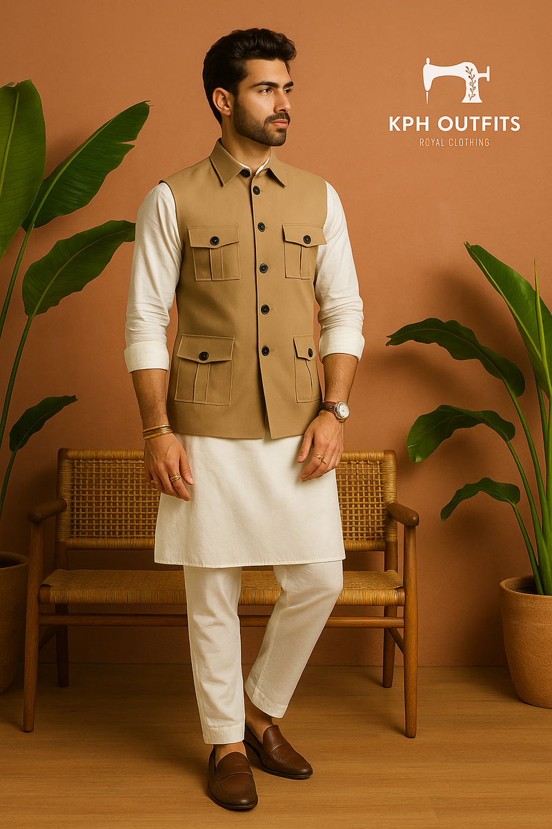 Men's Boss Coat Style 4-Pocket Waistcoat – Sophisticated Elegant