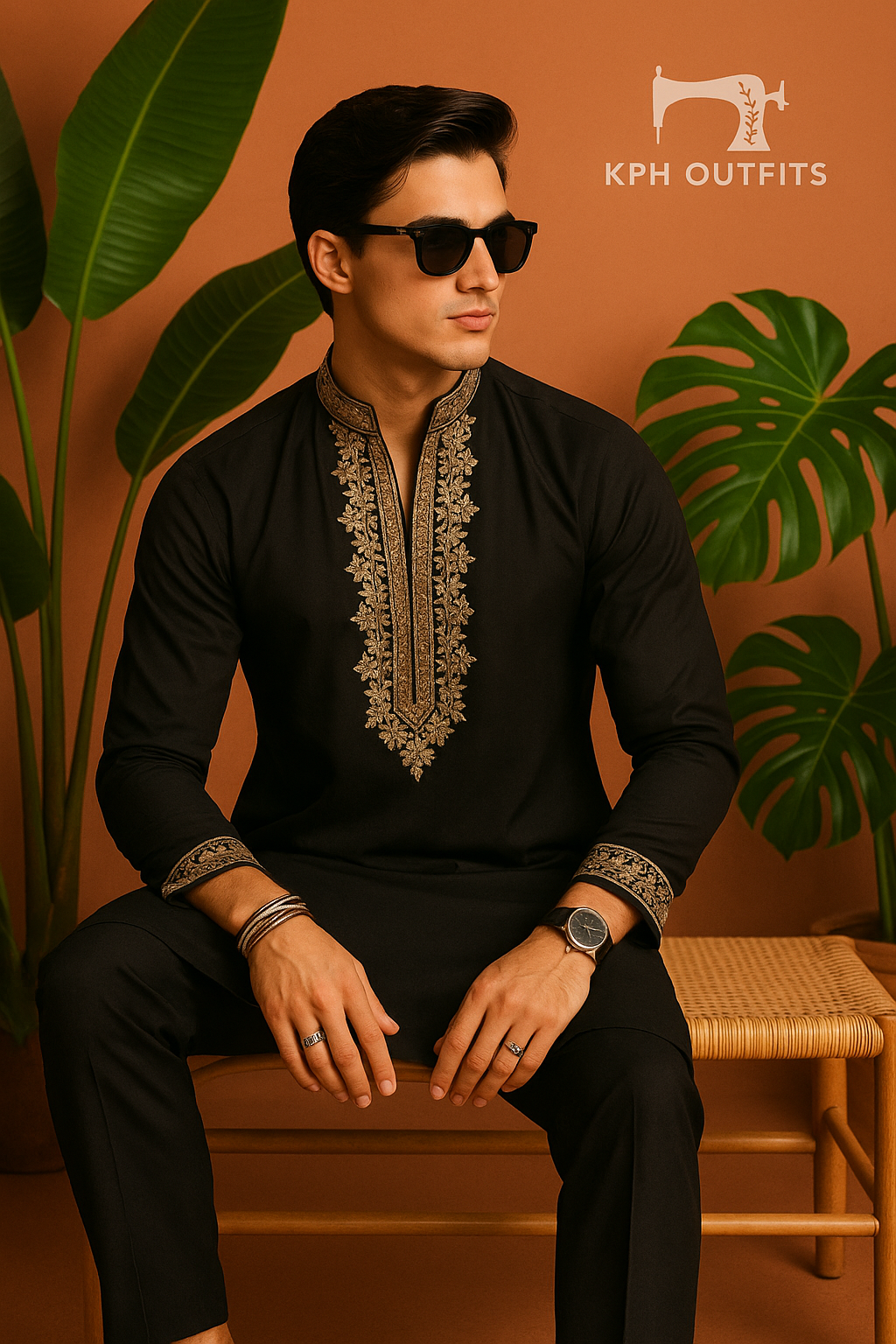 Ramadan Special  Black Armani Viral Kurta Set -By Kphoutfits