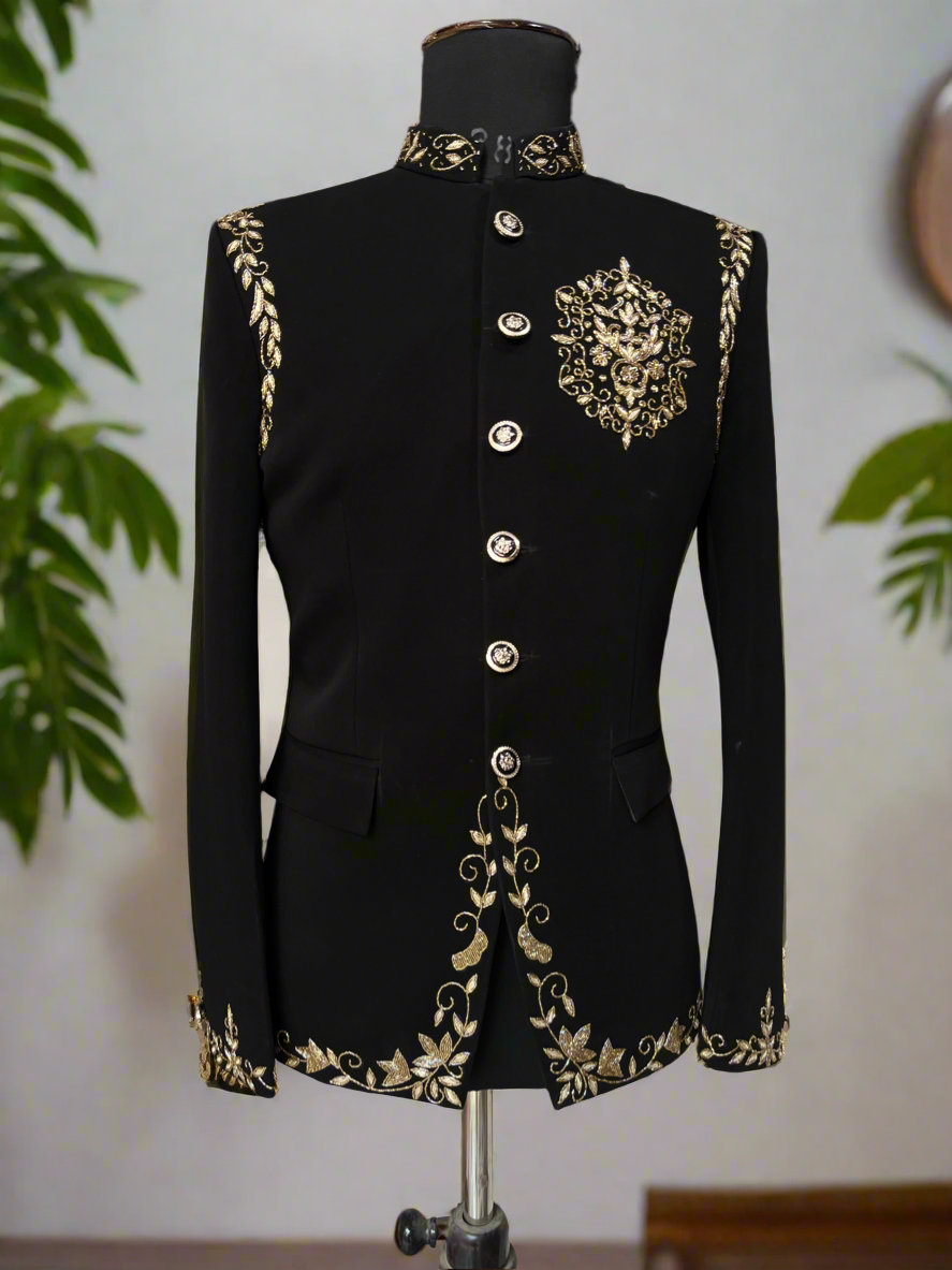 Elegant black suit for weddings and special events
