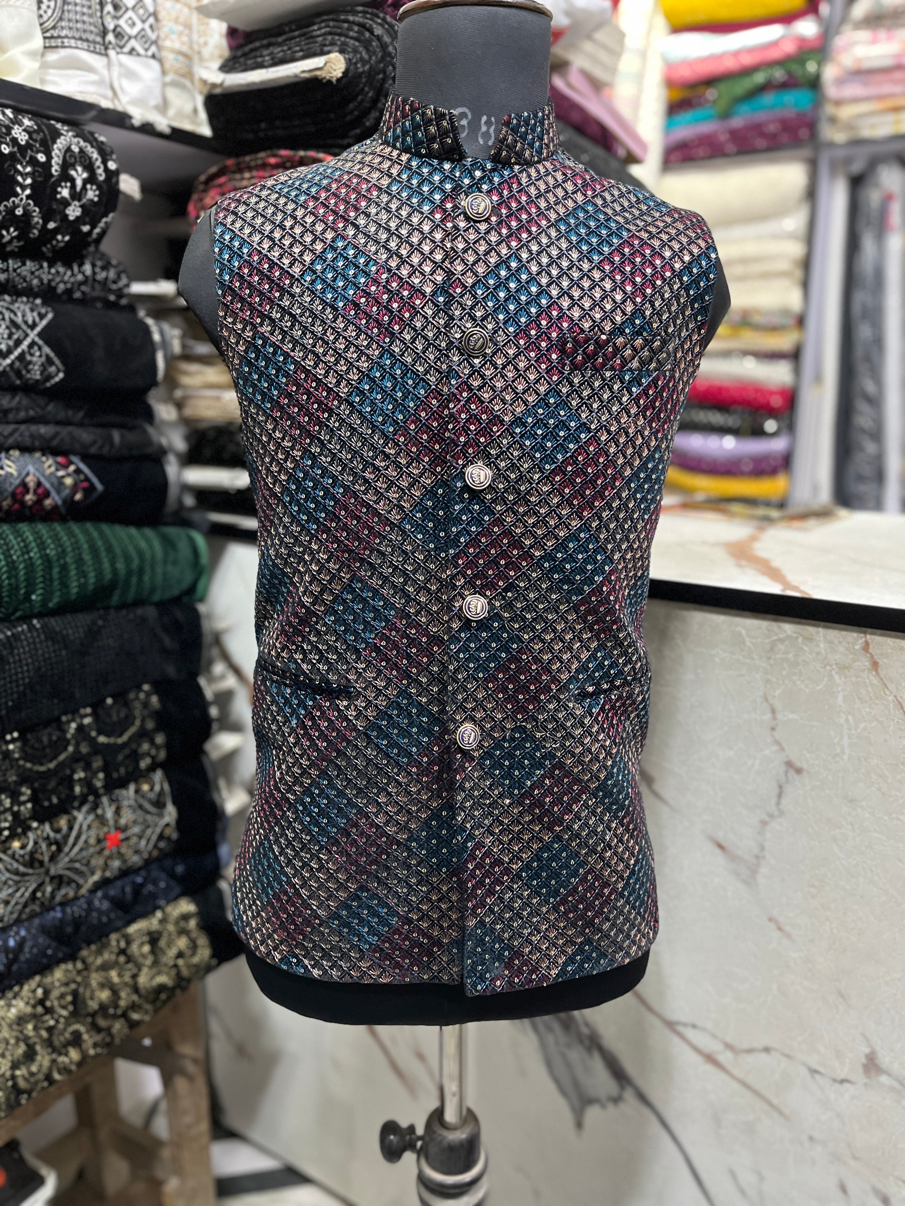 Men's Exclusive Multi Colour Waistcoat Set