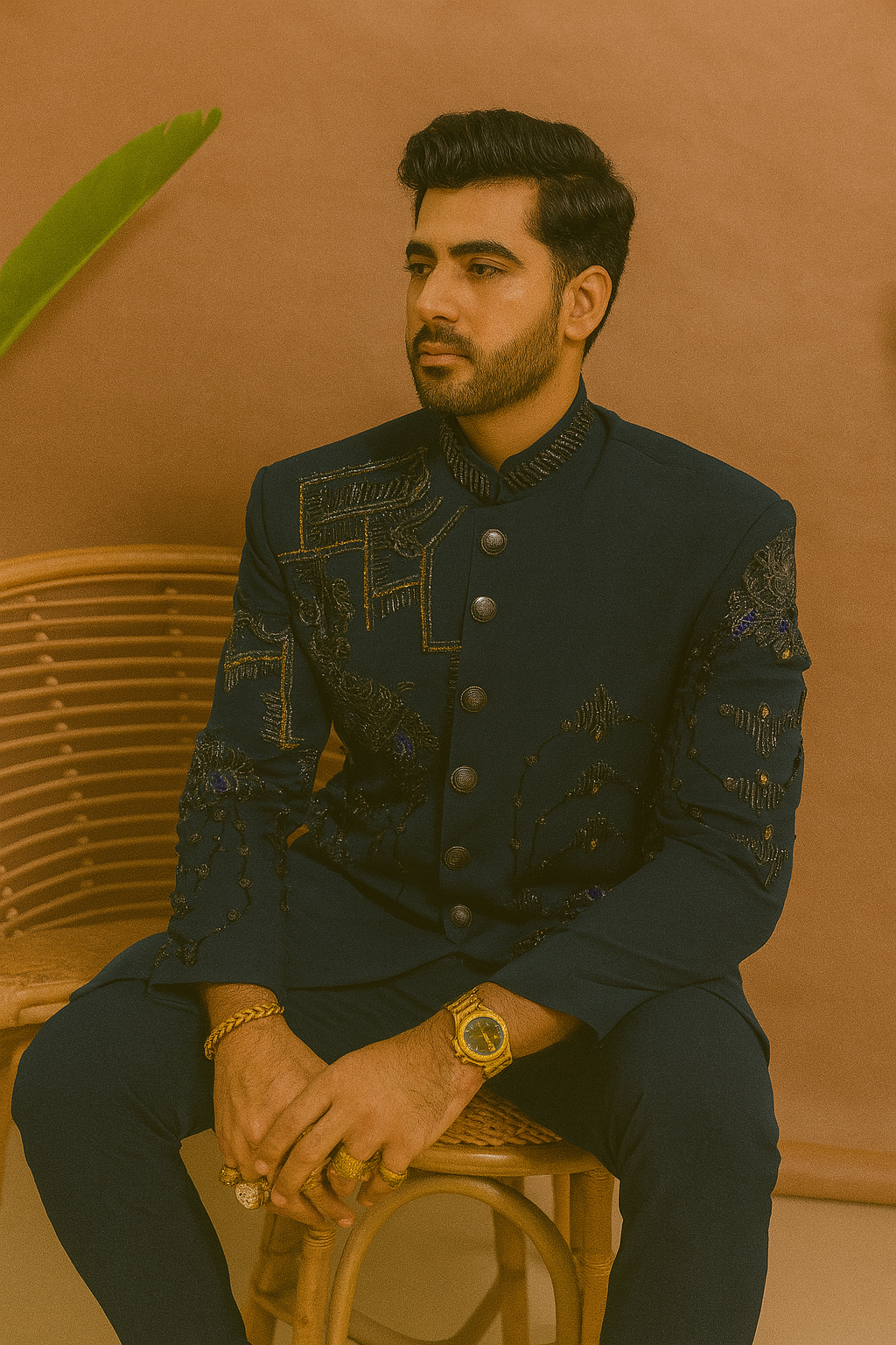 Groom Indo-Western outfit with intricate cut-work detailing – KPH Outfits