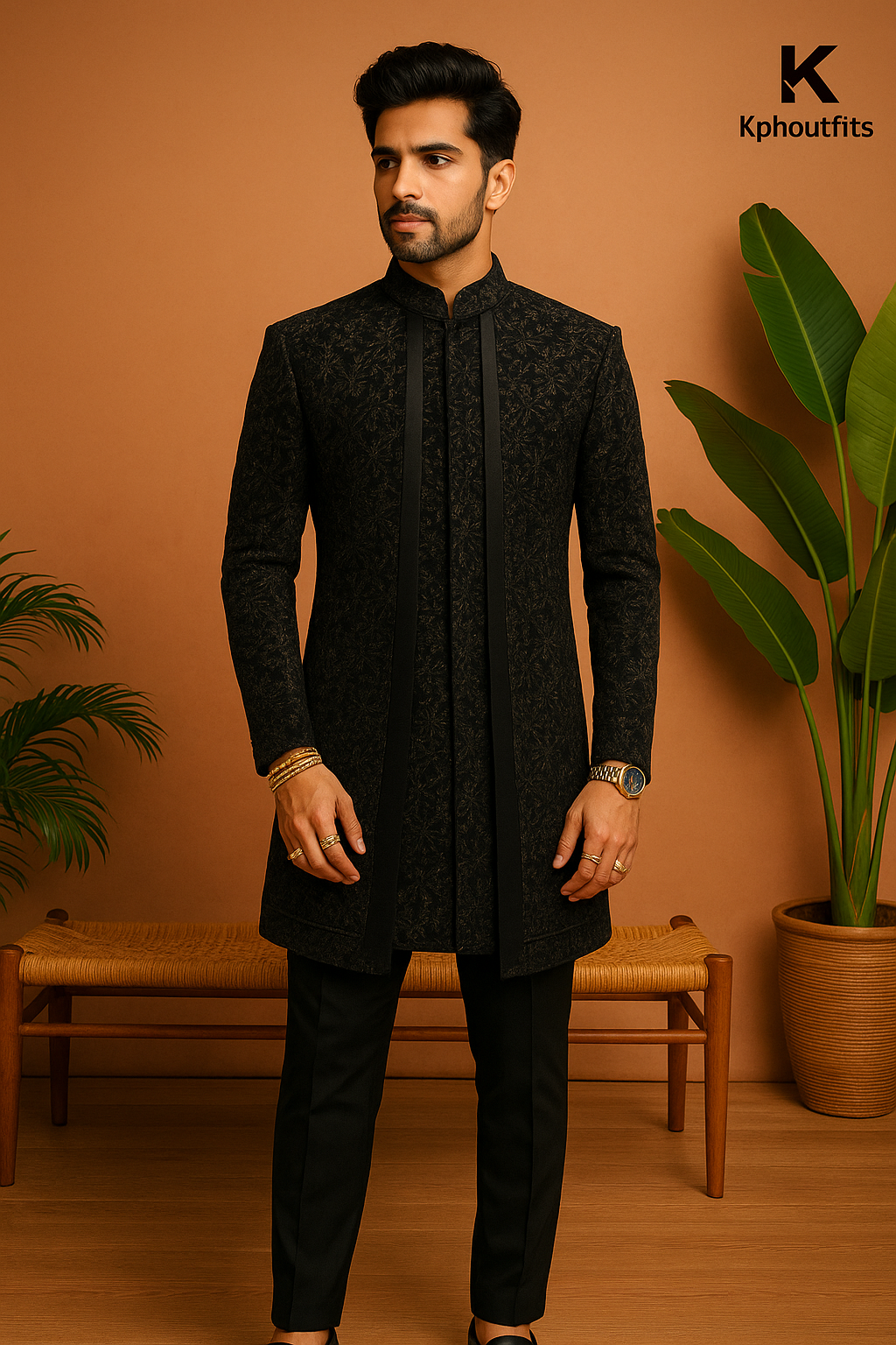 Men's Exclusive Three Layer Stylish Indo-Western Set - Luxurious Elegance by KPH Outfits