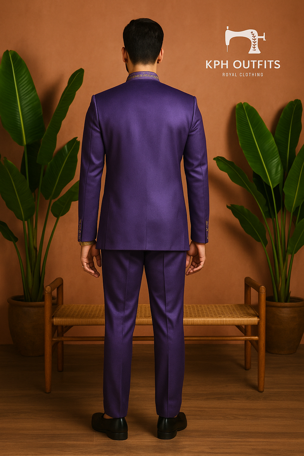 Men's Exclusive Purple Zardozi Work Jodhpuri Set – Luxury Wedding Wear by KPH Outfits