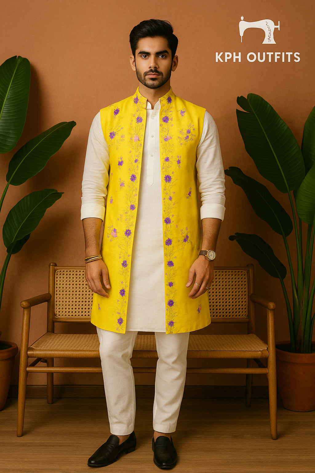 Haldi Special Handcrafted Zardozi Work Long Jacket - KPH Outfits