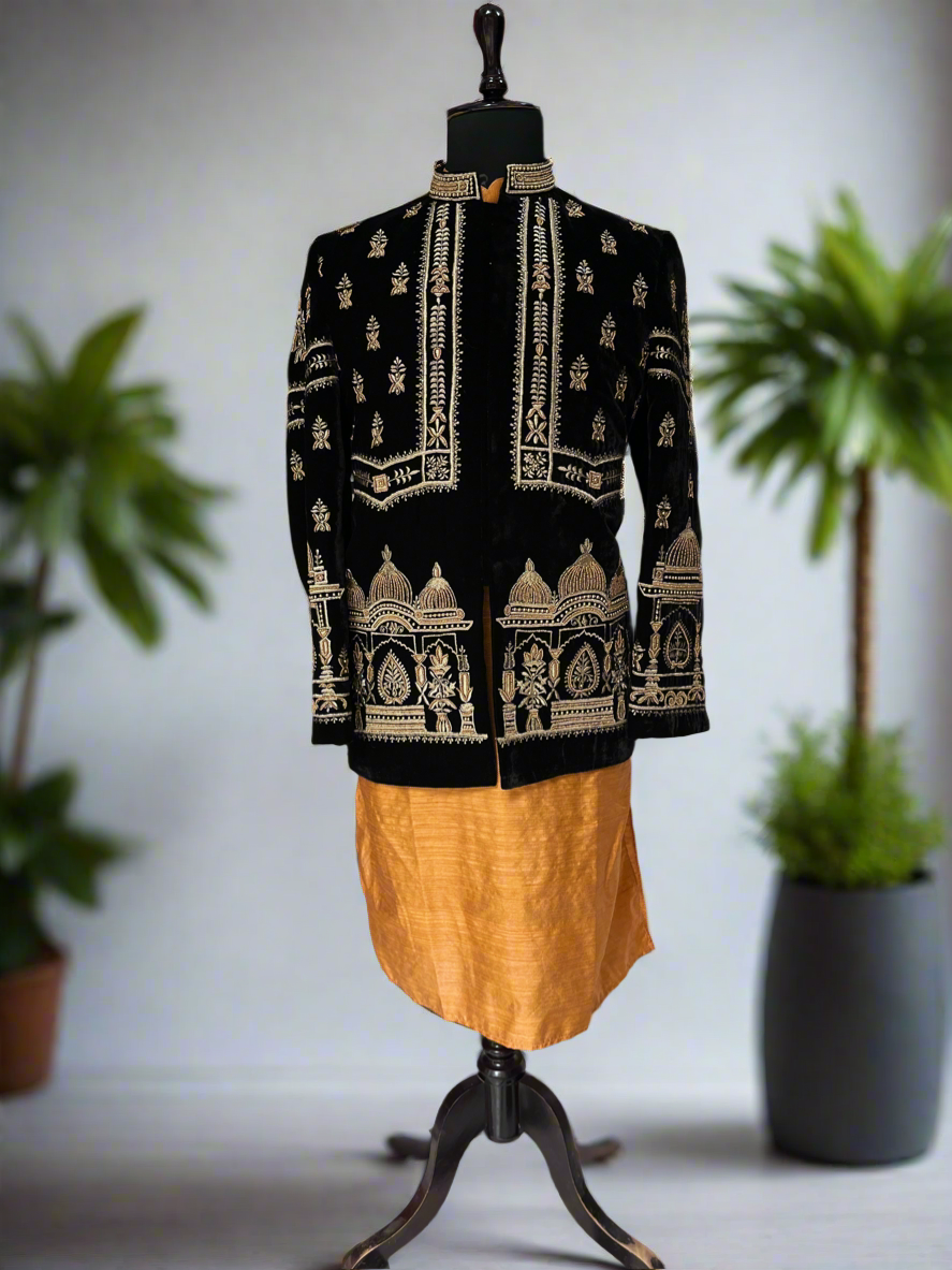 Men's Exclusive Pakistan Style Handcrafted Jodhpuri Set – Luxury Wedding Attire by KPH Outfits