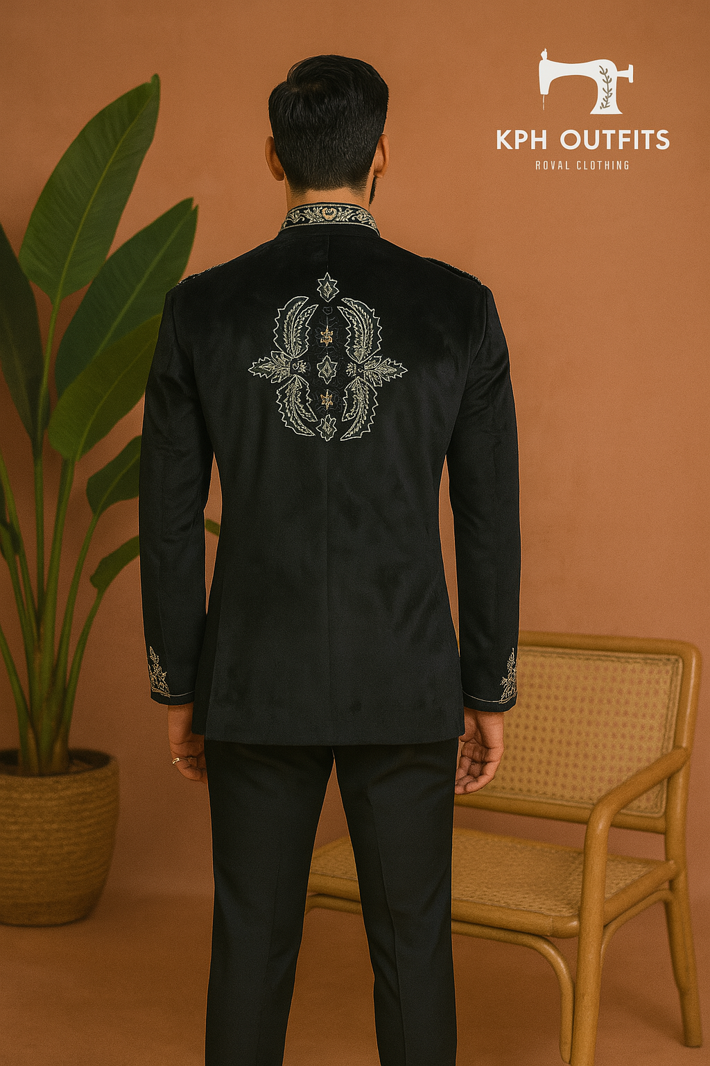 Men's Exclusive Velvet Handcrafted Bandhgala Jodhpuri Set – Luxurious Designer Wear by KPH Outfits