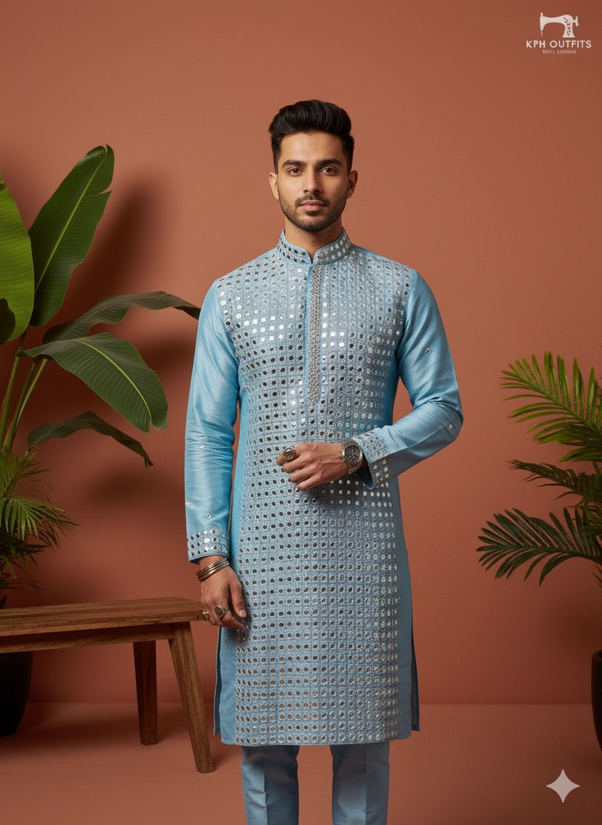 Stylish party wear kurta in Art Silk with intricate detailing