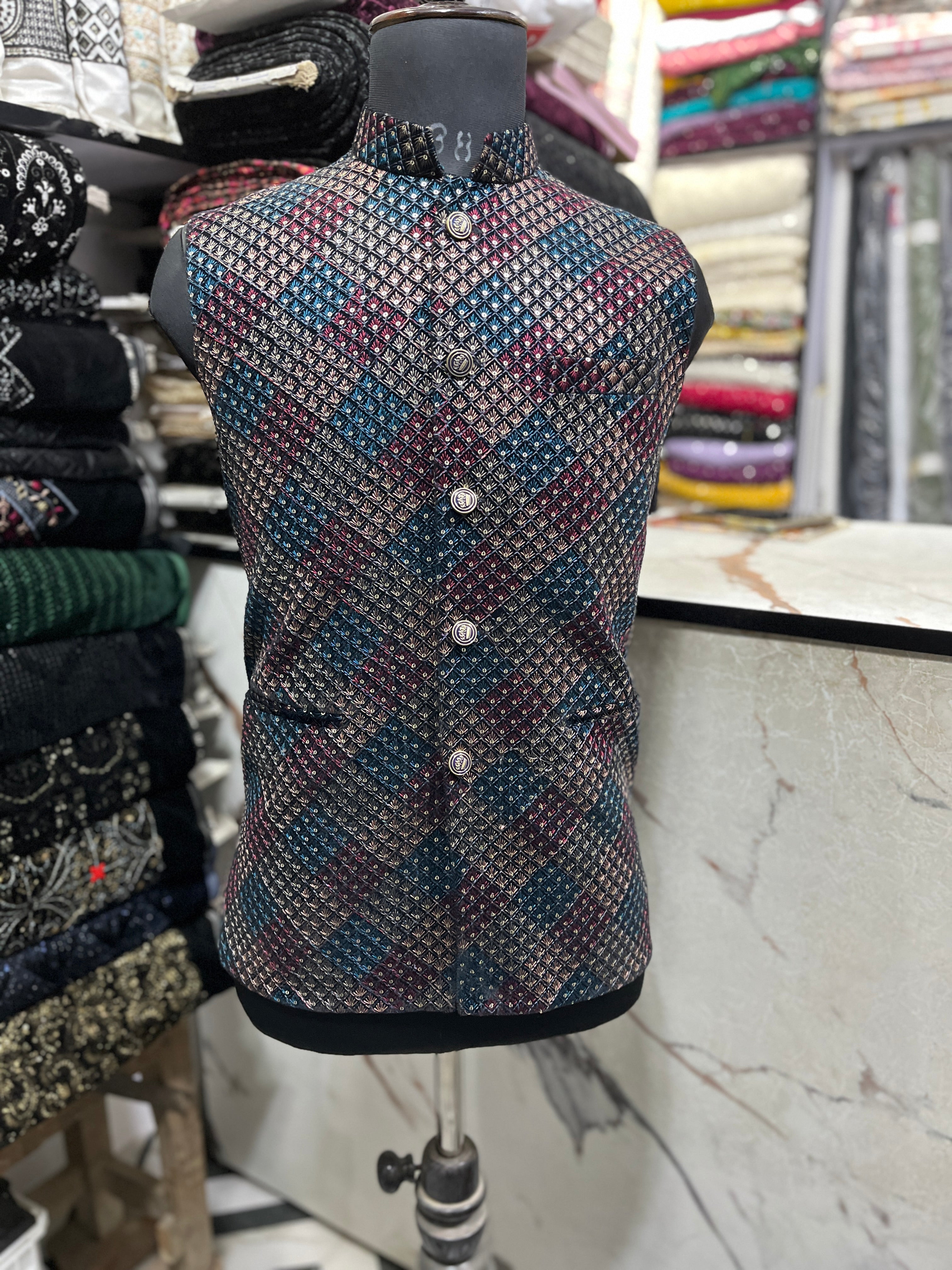 Men's Exclusive Multi Colour Waistcoat Set