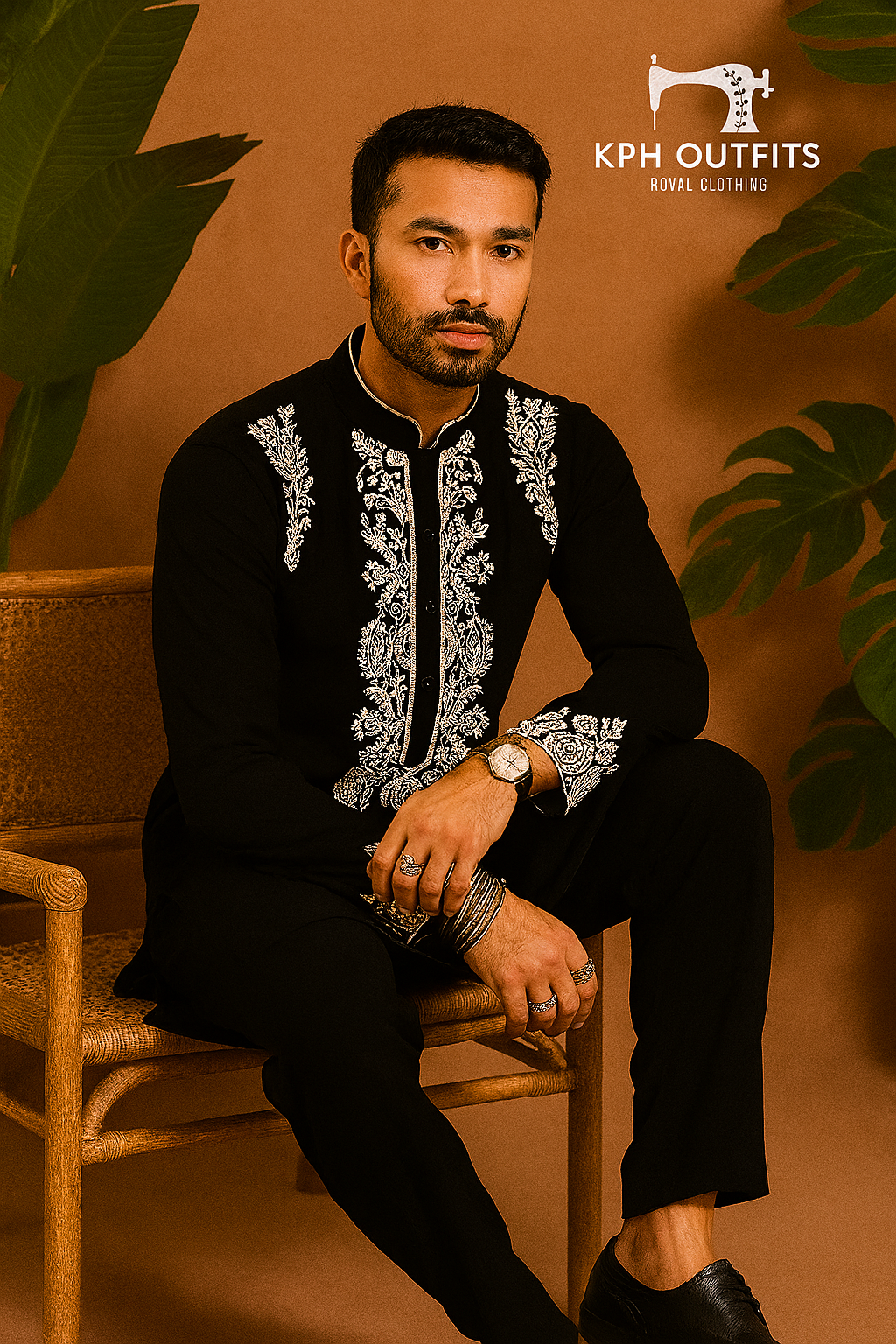 Men's Exclusive Real Mirror Embellished Kurta Set