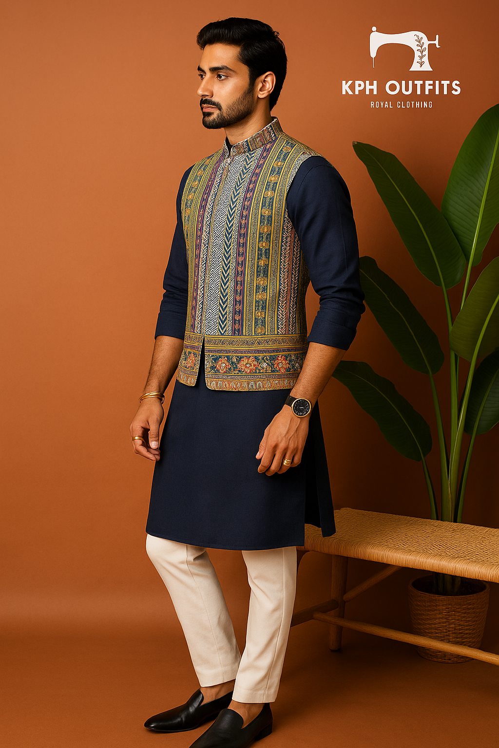 Men's Exclusive Sangeet Function Bandhgala Waistcoat - Elegant Style by KPH Outfits