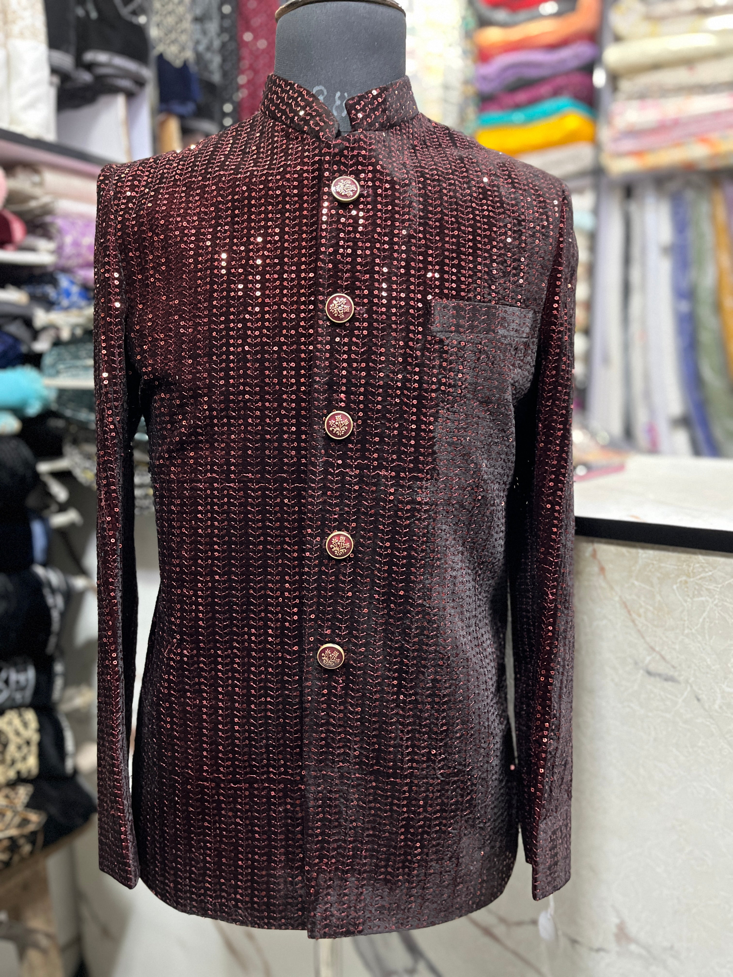 Men's Maroon Trending Bandhgala Jodhpuri Set