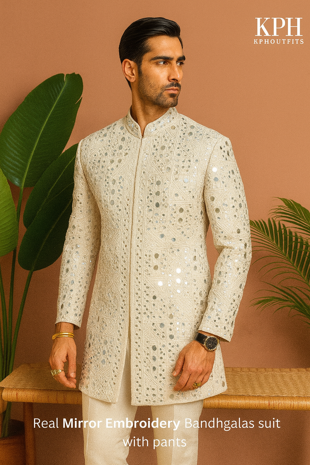 Groom Special Real Mirror Most Demanding Shrug Set – Luxury Wedding Wear by KPH Outfits