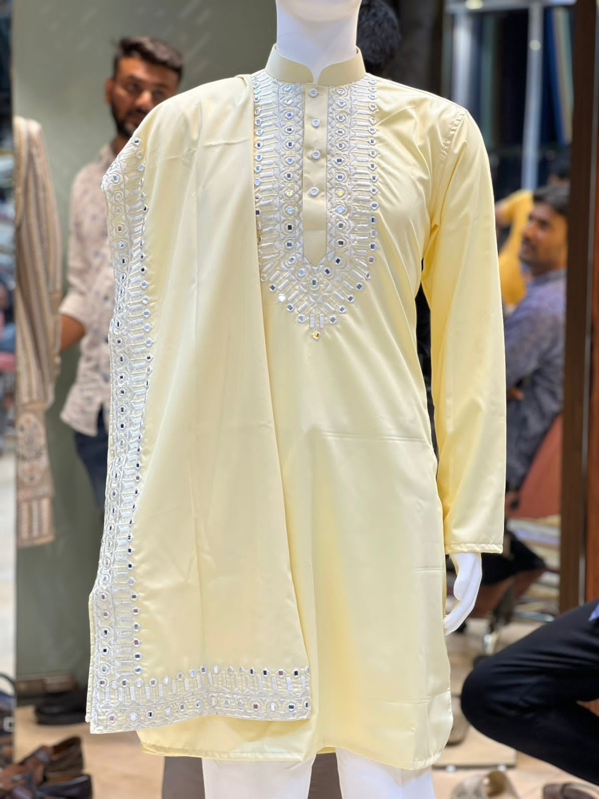 Men's Exclusive Haldi Inspired Designer Kurta Set