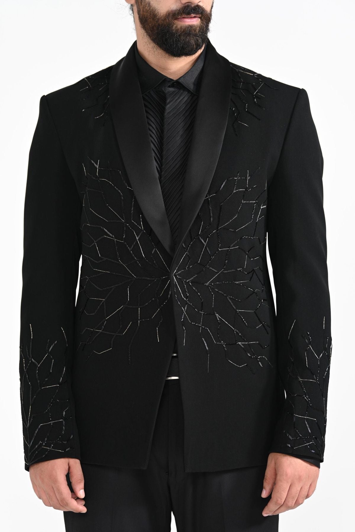 Men's Black Handcrafted Cut dana Work Tuxedo Suit