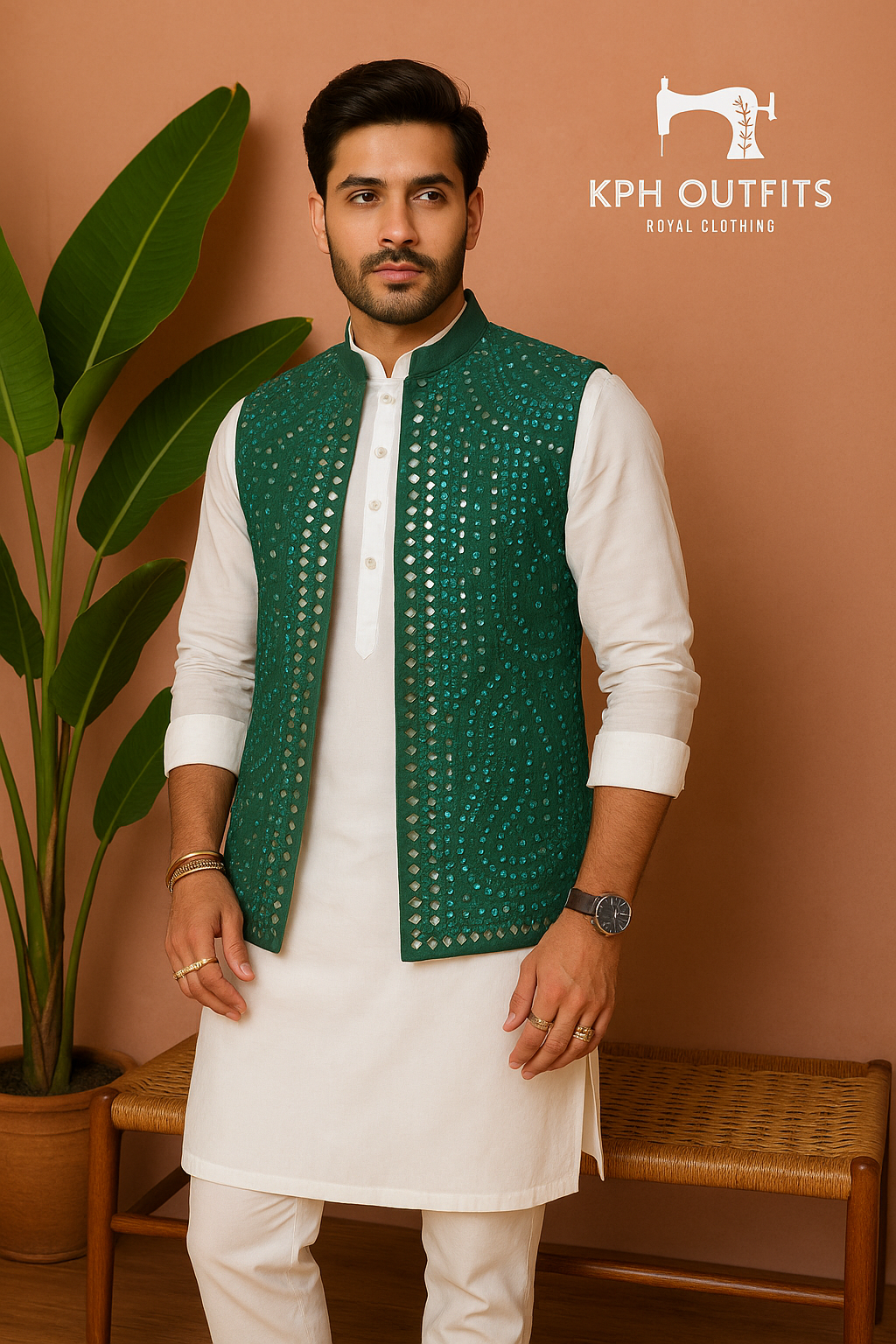 Elegant Mirror-Embellished Mehndi Ceremony Bundi Set – KPH Outfits