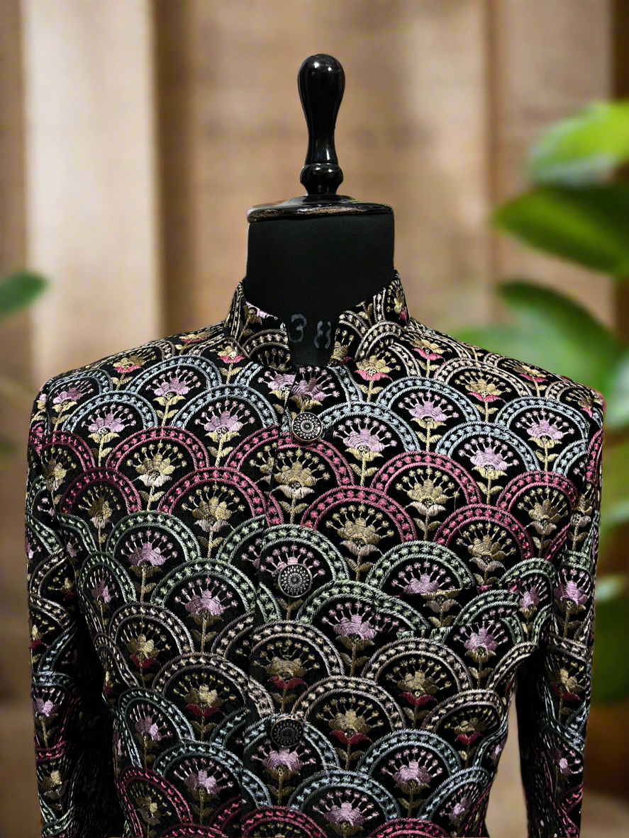 Men's embroidered Bandhgala suit by KPH Outfits