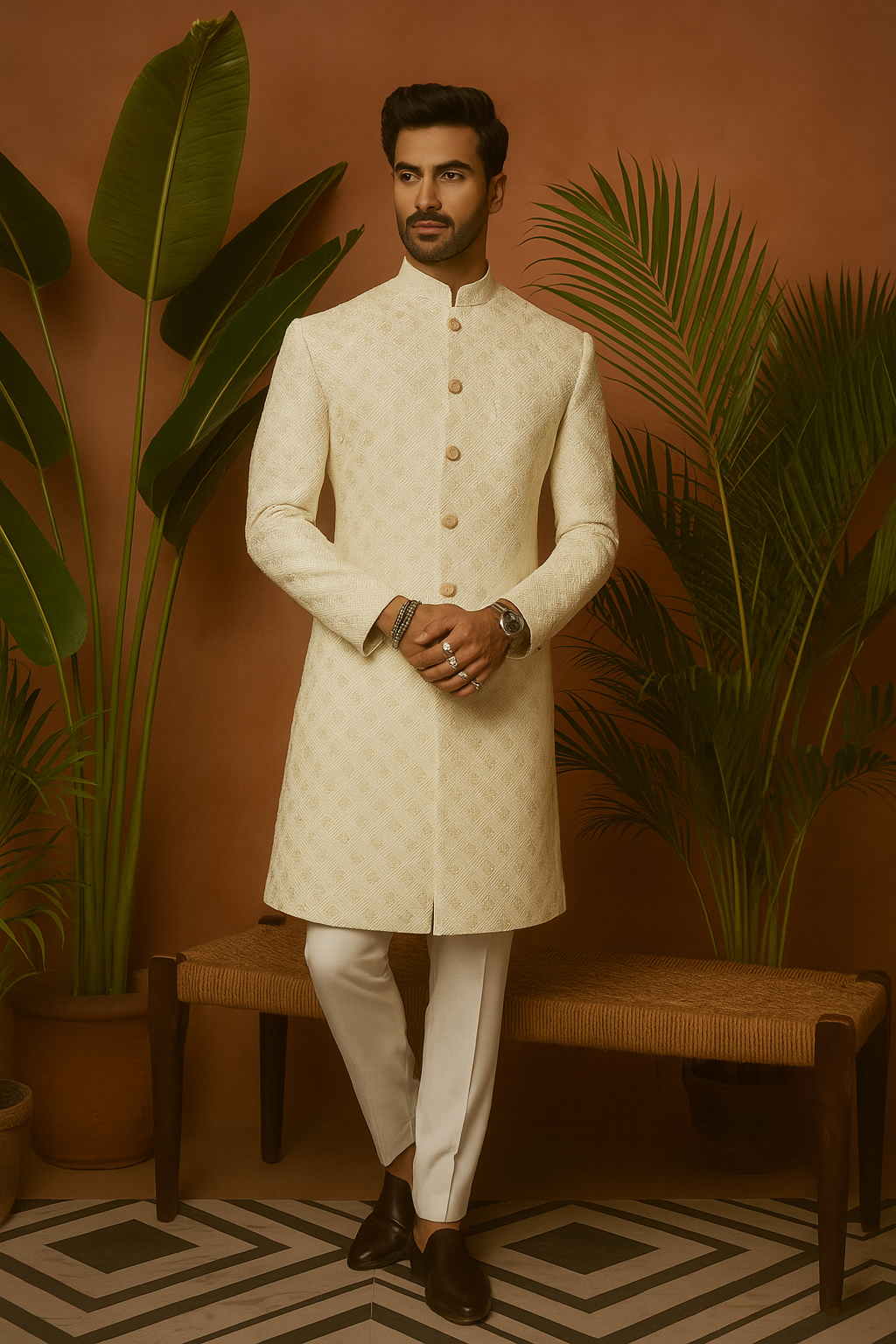 Men’s designer Indo-Western set in luxurious fabric – KPH Outfits