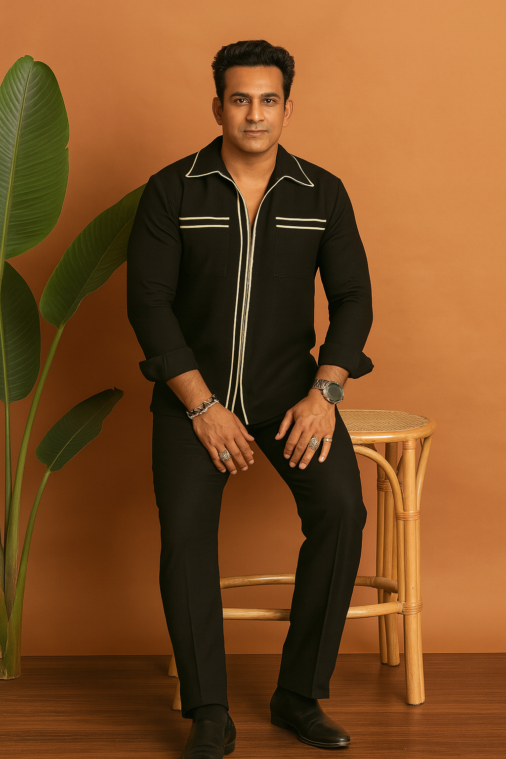 Tailored black designer shirt outfit – KPH Outfits