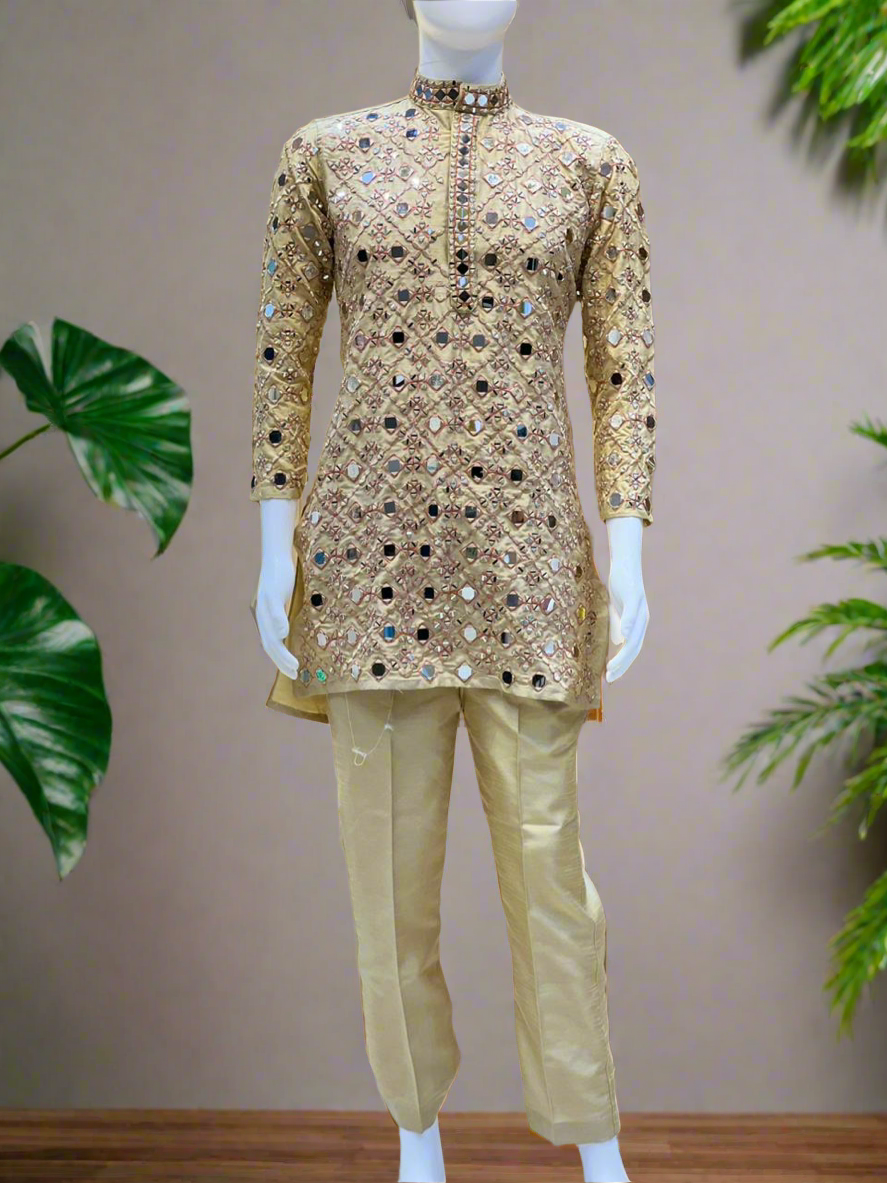 Men's Exclusive Real Mirror Embroidery Design Kurta Set – KPH Outfits ...