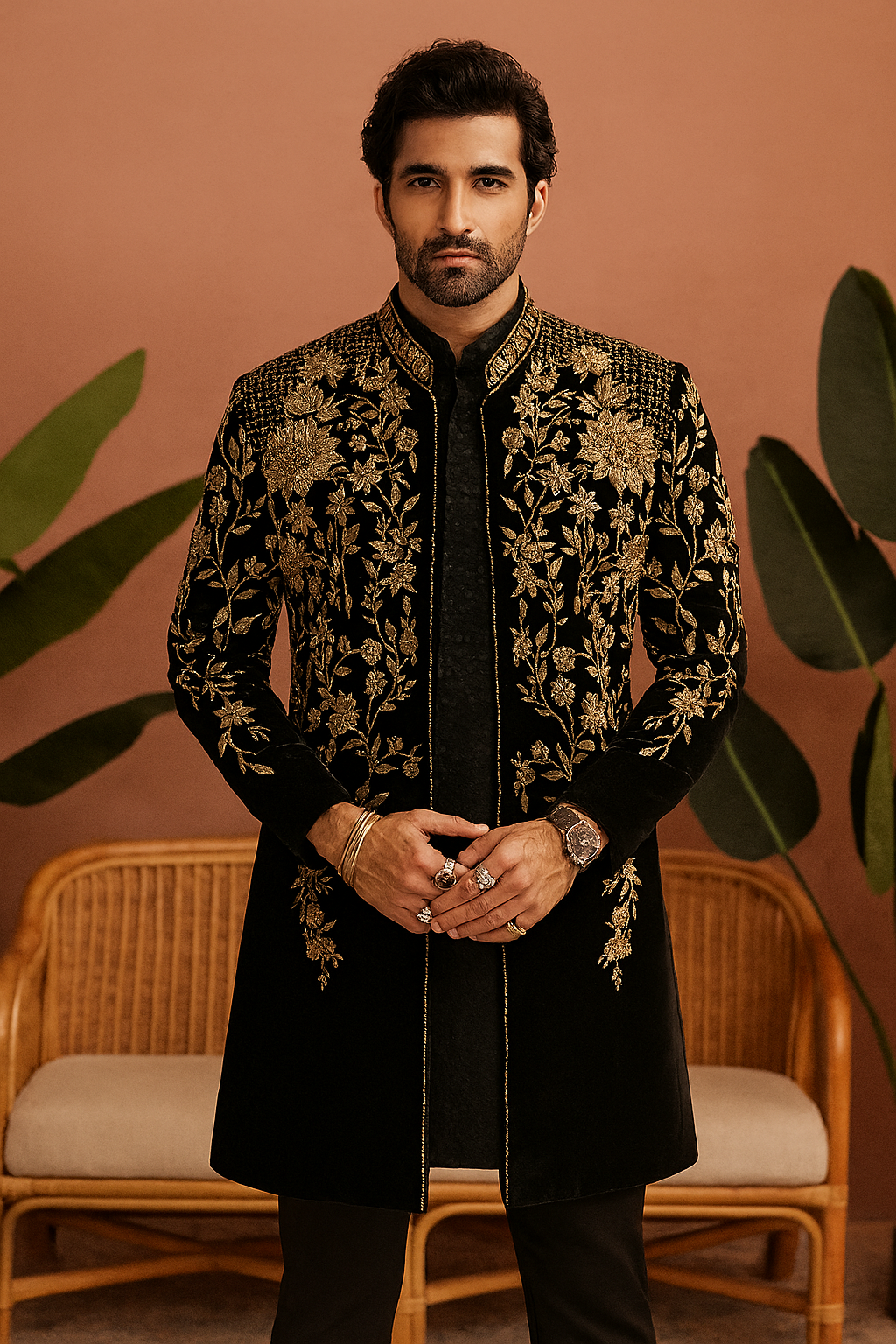 Bollywood Actor Inspired Zardosi Embellished Indo-western Set