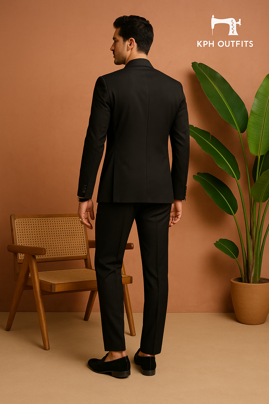 Men's Black Handcrafted Shawl Lapel Tuxedo Suit - Elegant Formal Wear by KPH Outfits