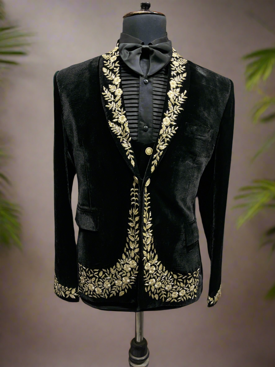 3-piece ensemble: blazer, vest, and tailored pants
