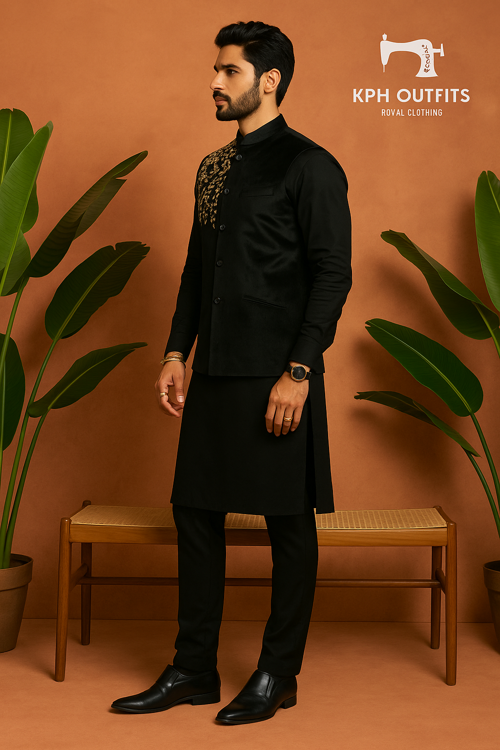 Men's Exclusive Handcrafted Embellished Waistcoat - Timeless Elegance by KPH Outfits