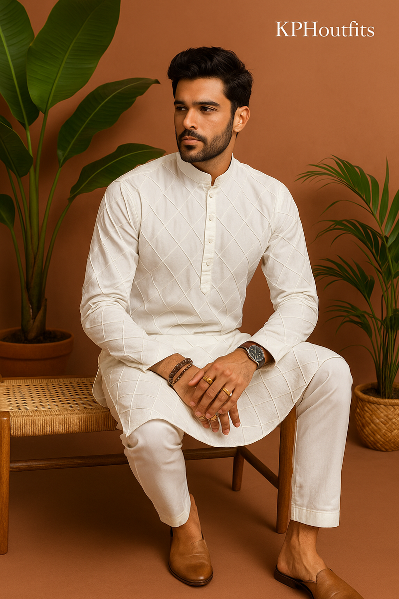 Men’s Exclusive Barfi Design Stylish Kurta Set – Elegant Ethnic Wear ...