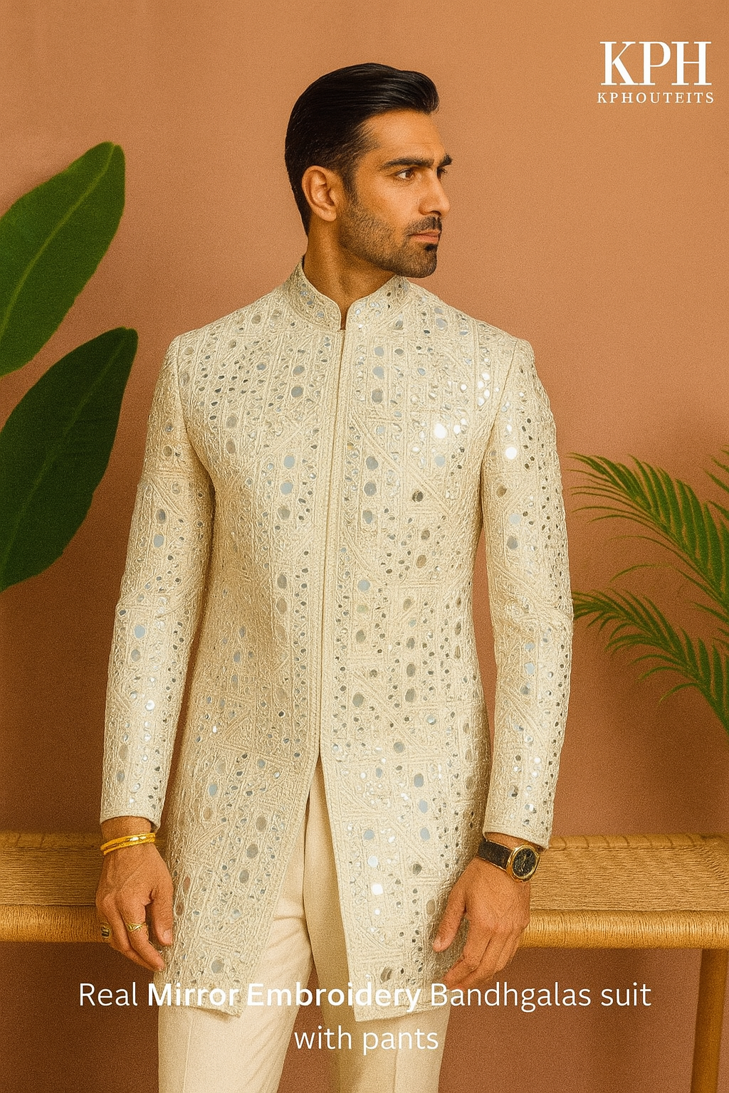 Groom Special Real Mirror Most Demanding Shrug Set – Luxury Wedding Wear by KPH Outfits