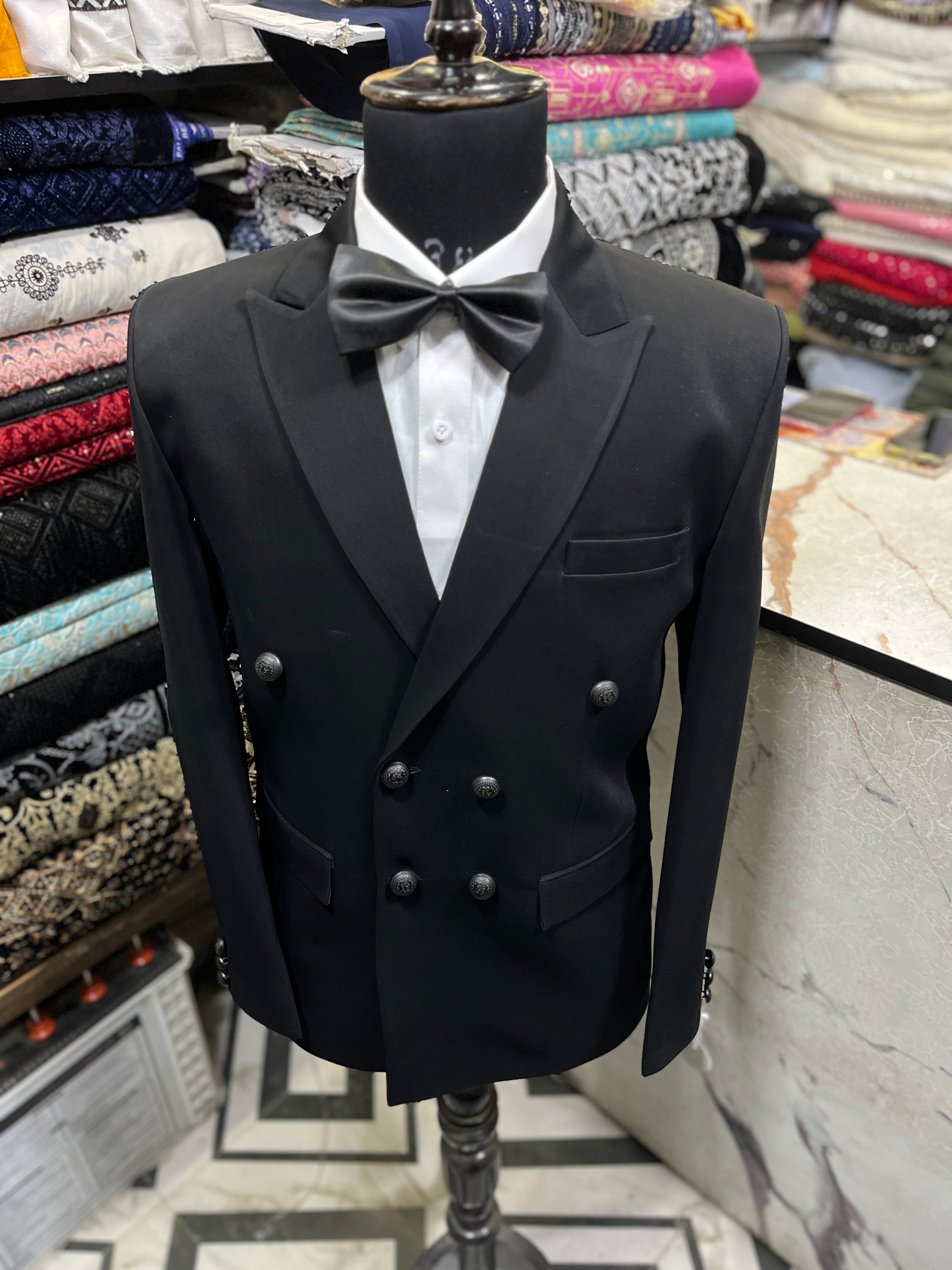 Men's Black Double Breast Classic Tuxedo Suit