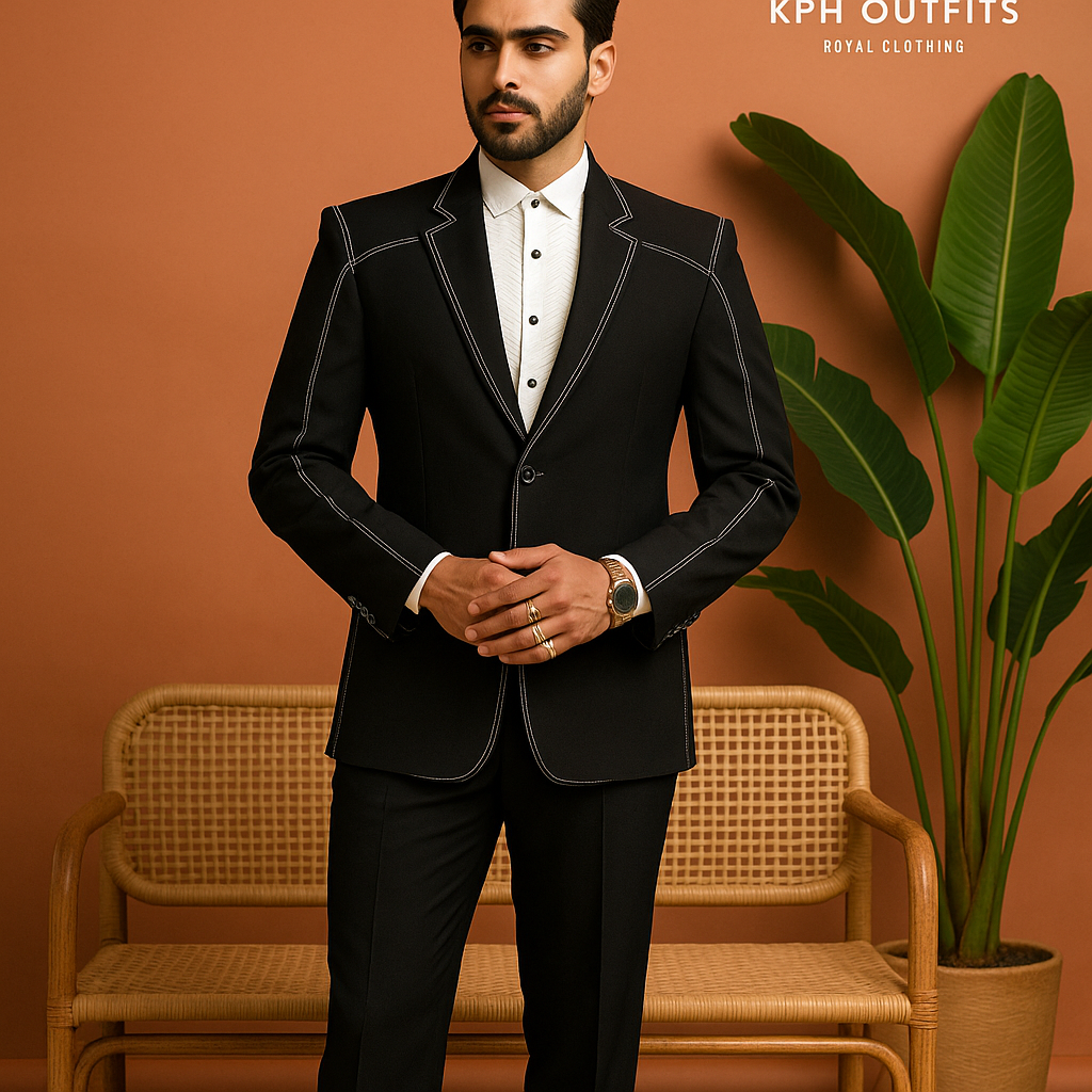 Men's Exclusive Royal and Classic Peak Lapel Tuxedo Suit – Luxury Formal Wear by KPH Outfits