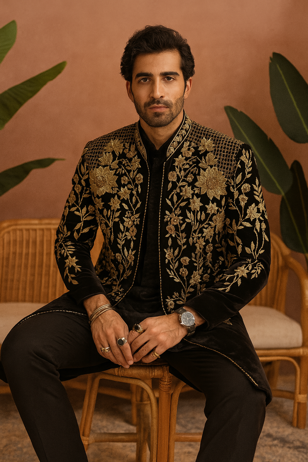 Bollywood Actor Inspired Zardosi Embellished Indo-western Set