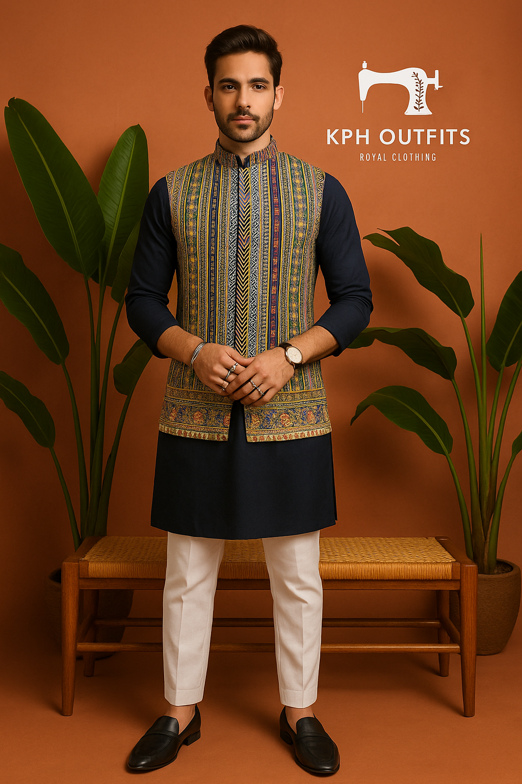 Men's Exclusive Sangeet Function Bandhgala Waistcoat - Elegant Style by KPH Outfits