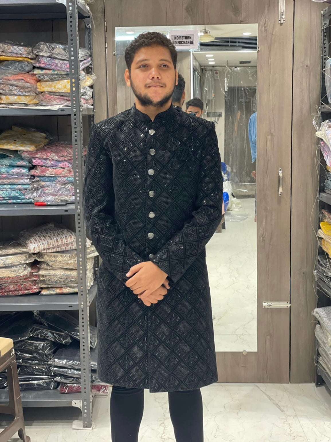 Men's Black Exclusive Sherwani Set