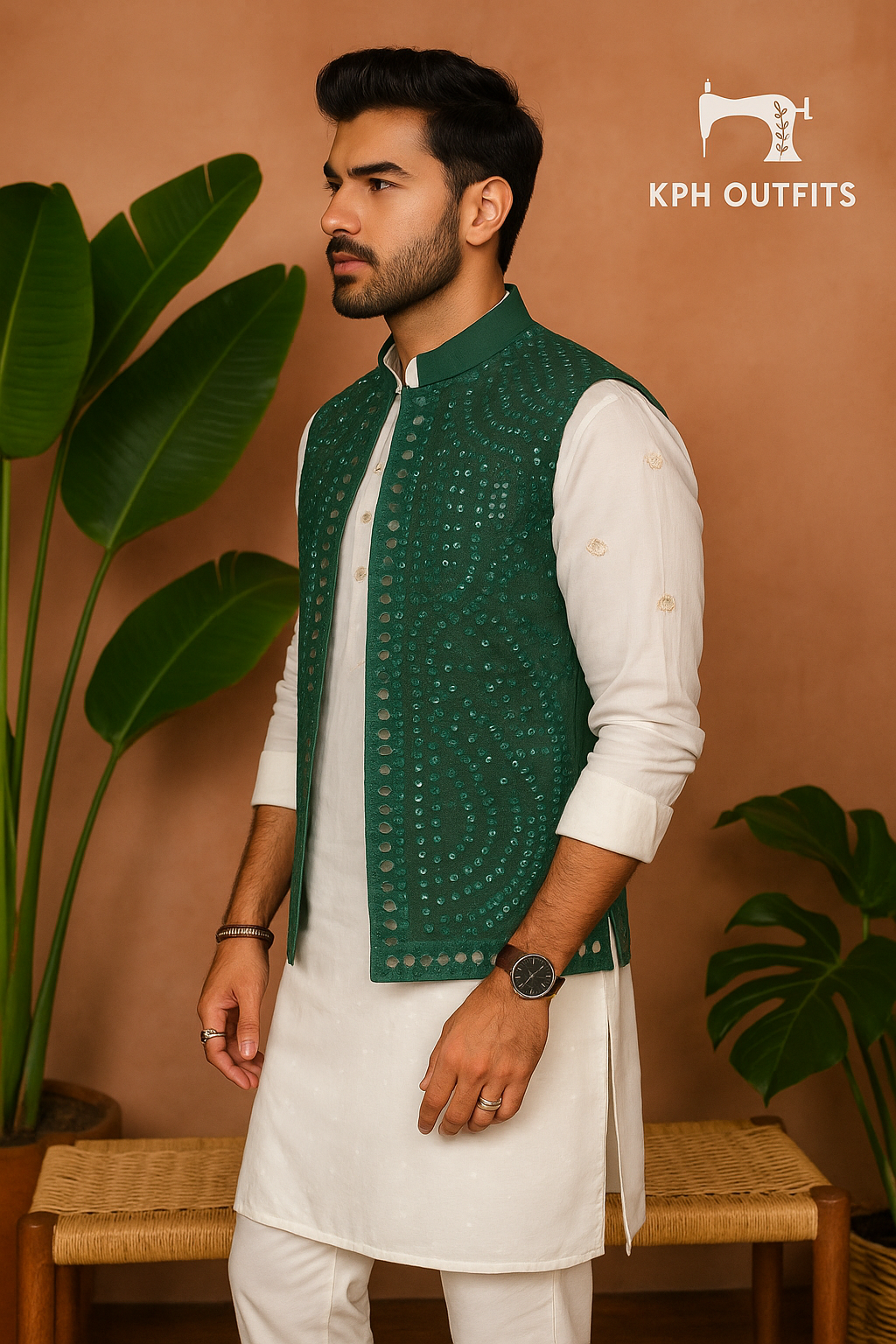 Elegant Mirror-Embellished Mehndi Ceremony Bundi Set – KPH Outfits