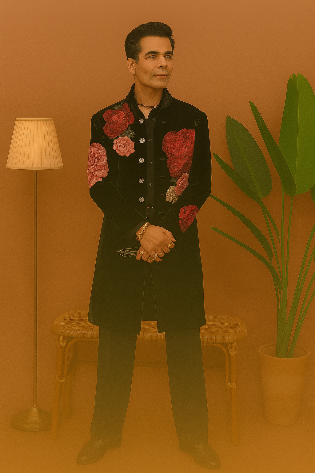 A full-body view of the Indo-Western outfit from a different angle.

Product Tags: