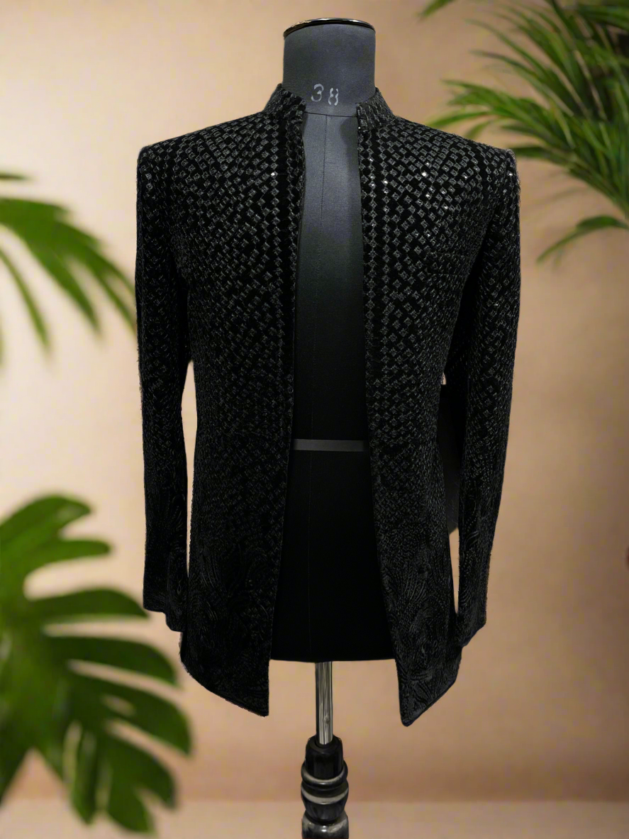 Men's ethnic wear shrug with embroidery
