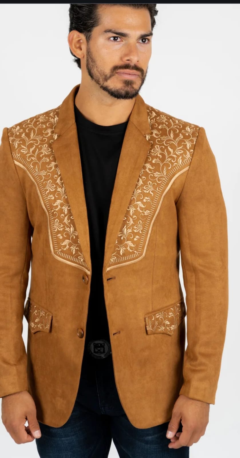 Men's Exclusive Camel  Thread Embroidery Tuxedo Suit