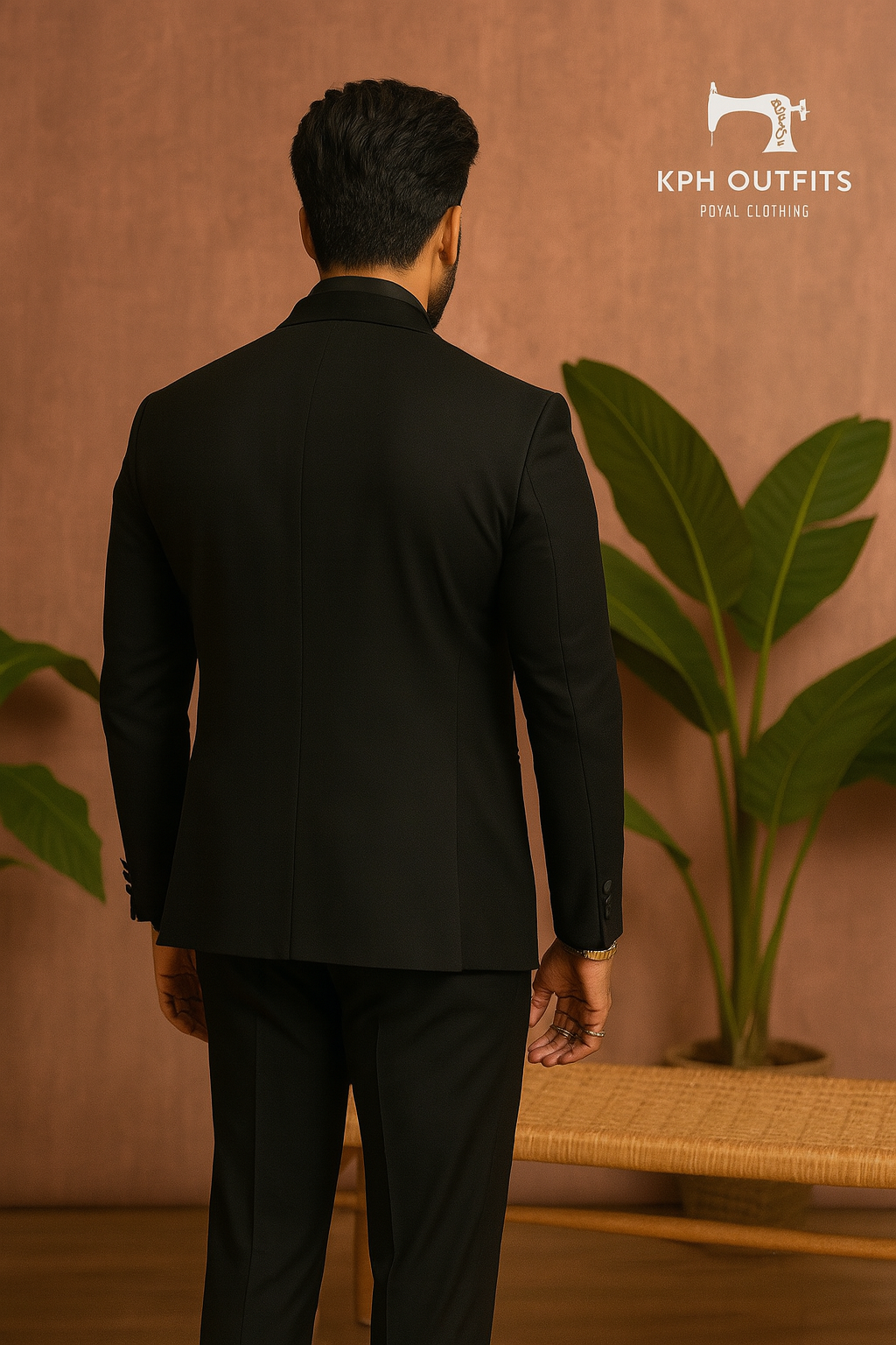 Men's Exclusive Black Handcrafted Reception Style Tuxedo Suit – Luxury Designer Wear by KPH Outfits