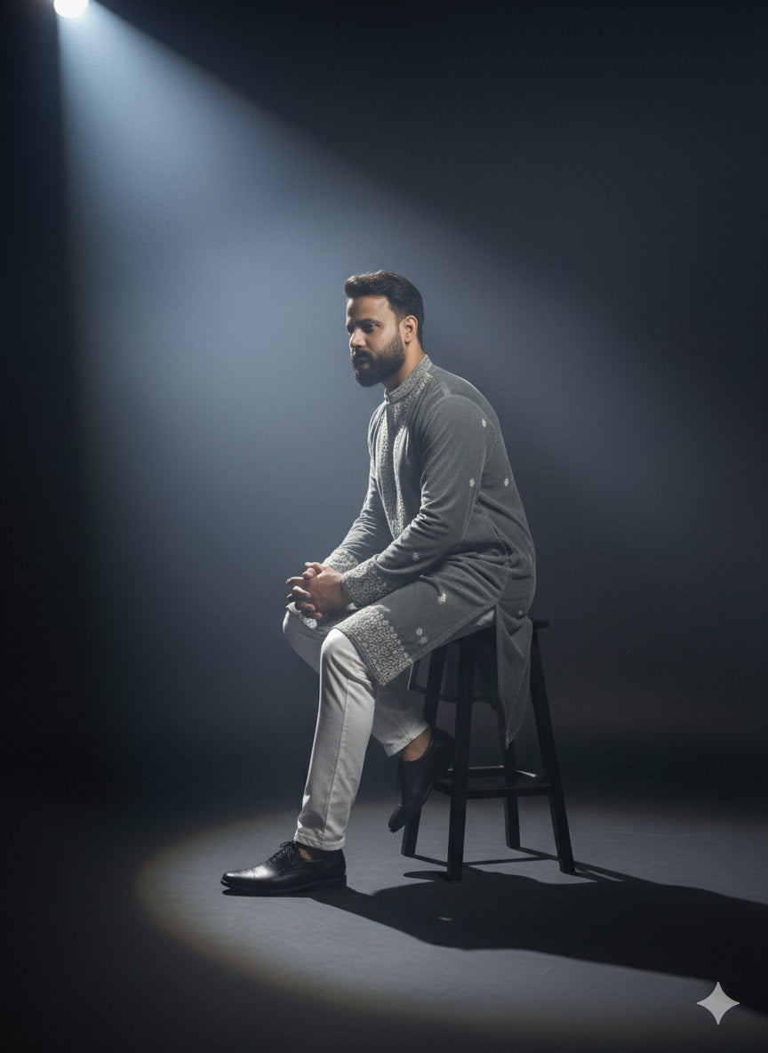 Stylish and comfortable velvet kurta set for special occasions