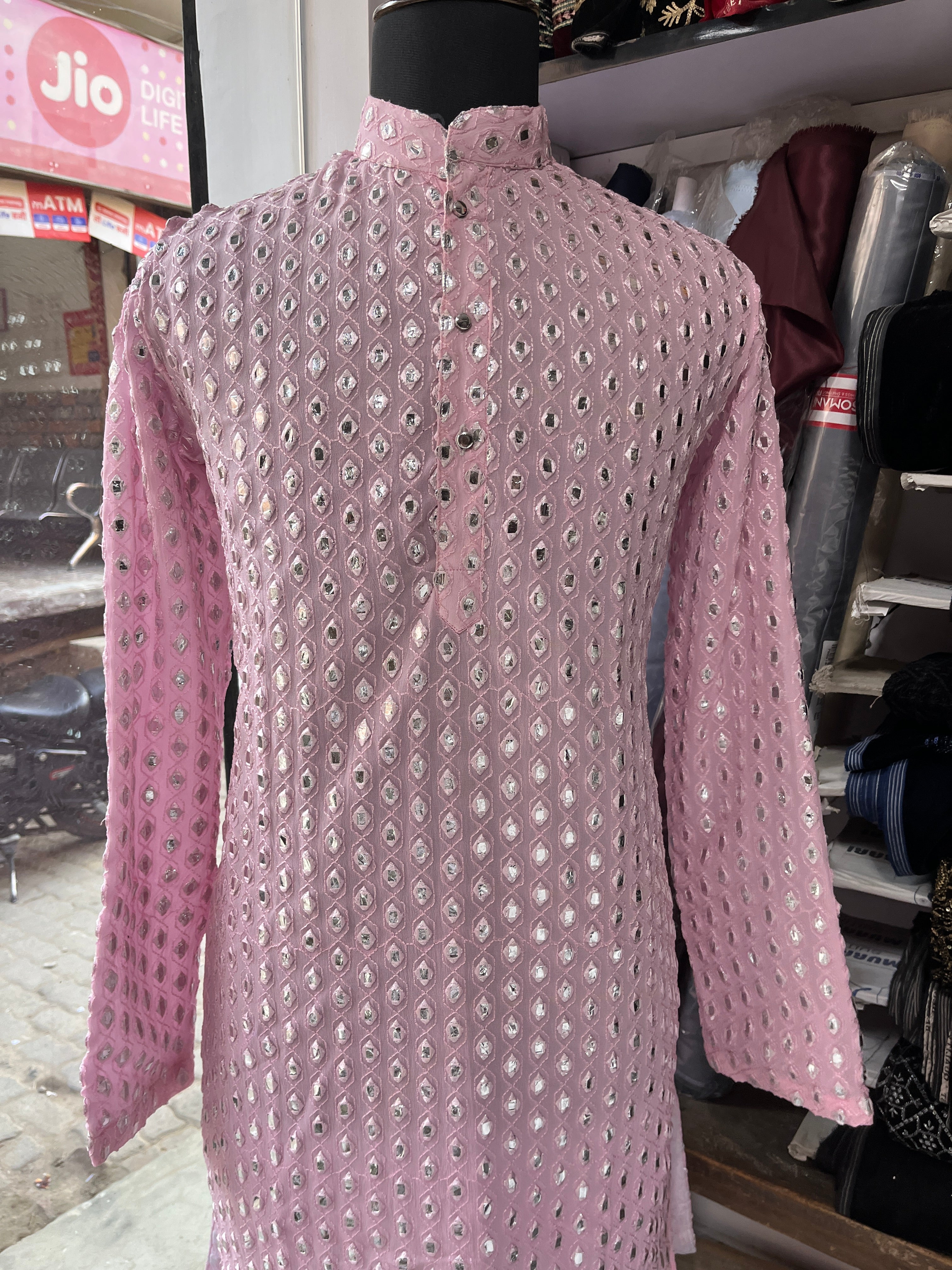 Men's Baby Pink Exclusive Abhinav Mishra Inspired Kurta Set