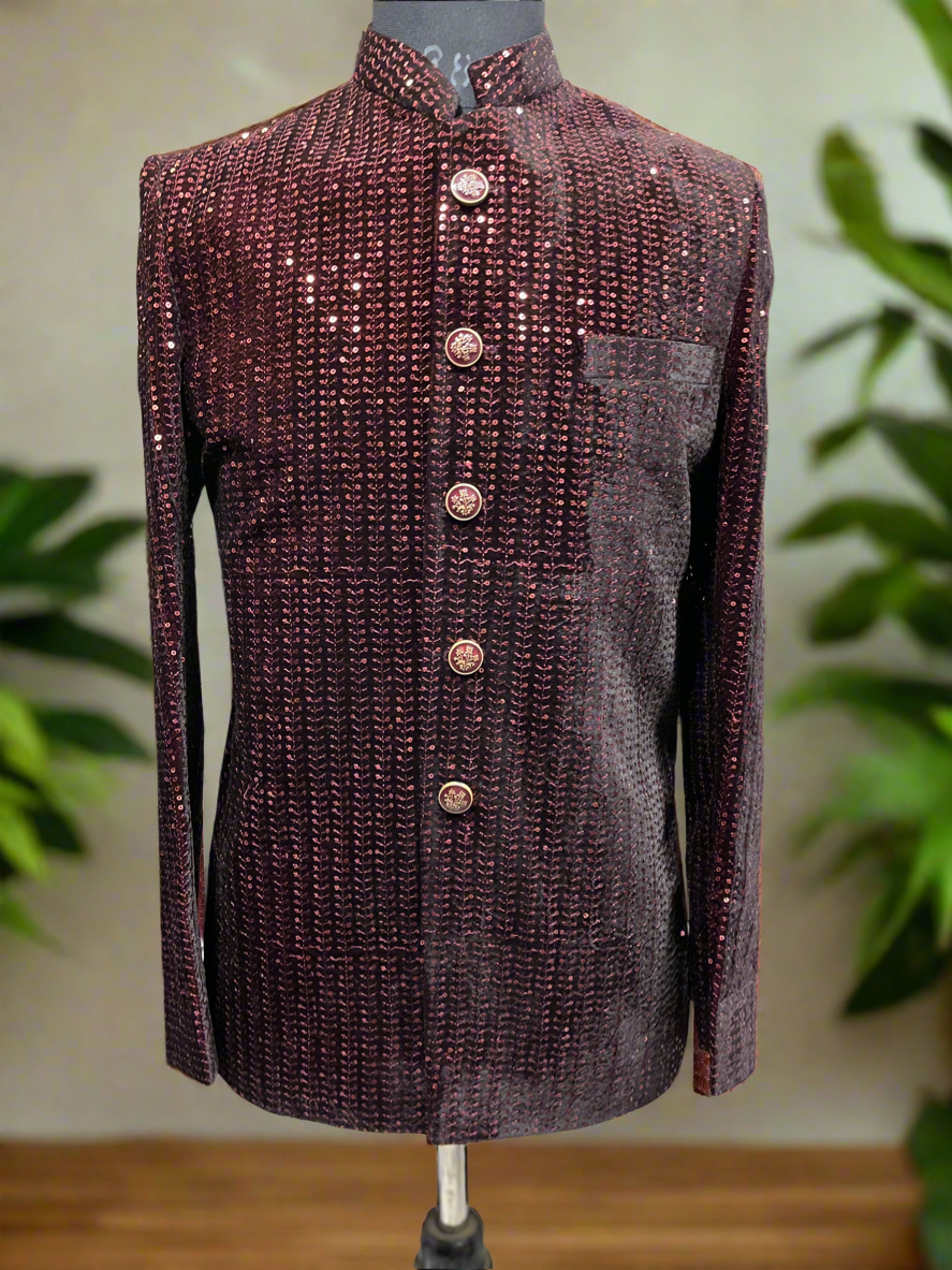 Men's Maroon Designer Bandhgala Jodhpuri Set for Weddings By KPH OutFits