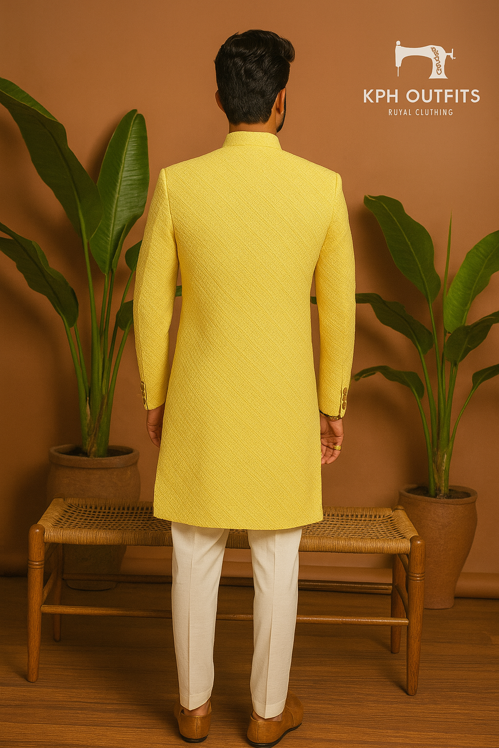 Men's Exclusive Haldi Lakhnavi Dyeable Jodhpuri Set – Luxury Wedding Wear by KPH Outfits