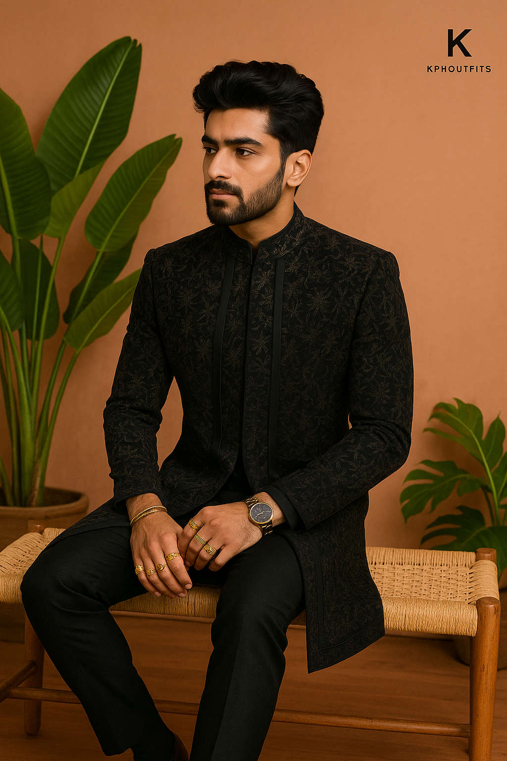 Men's Exclusive Three Layer Stylish Indo-Western Set - Luxurious Elegance by KPH Outfits