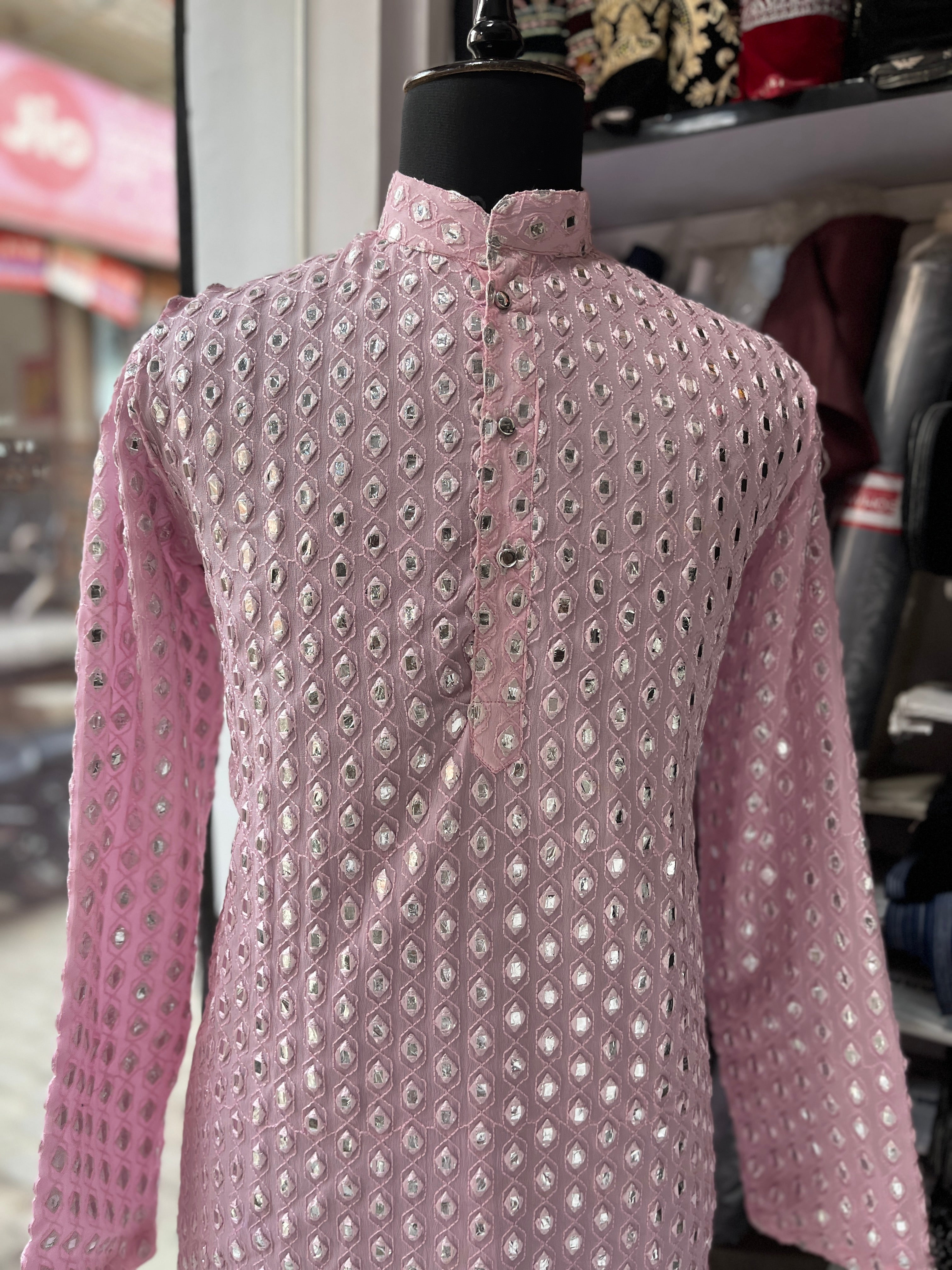 Men's Baby Pink Exclusive Abhinav Mishra Inspired Kurta Set