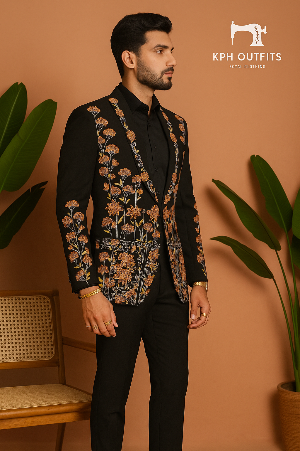 Wedding Special Designer Multi-Color Embellished Stylish Tuxedo Suit – Exclusive by KPH Outfits