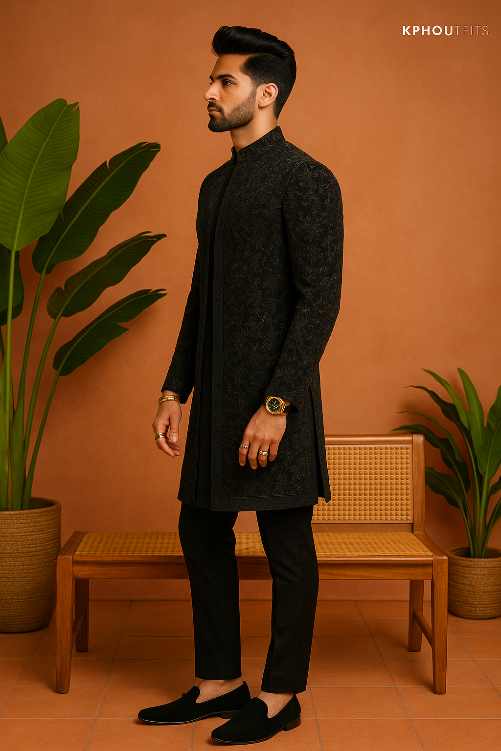 Men's Exclusive Three Layer Stylish Indo-Western Set - Luxurious Elegance by KPH Outfits