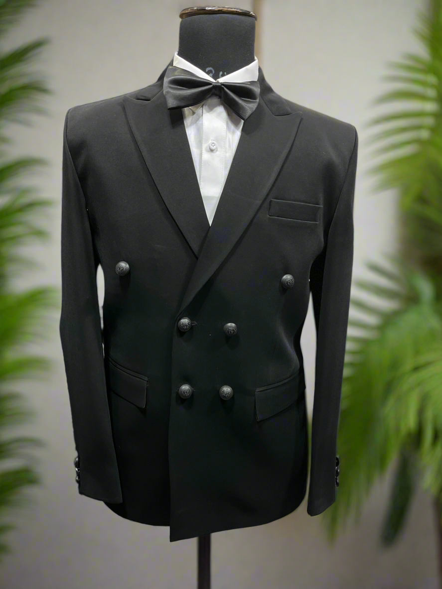 Men's Black Double-Breast Classic Tuxedo Suit - Timeless Formalwear by KPH Outfits