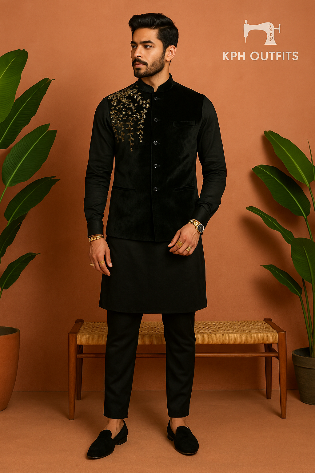 Men's Exclusive Handcrafted Embellished Waistcoat - Timeless Elegance by KPH Outfits