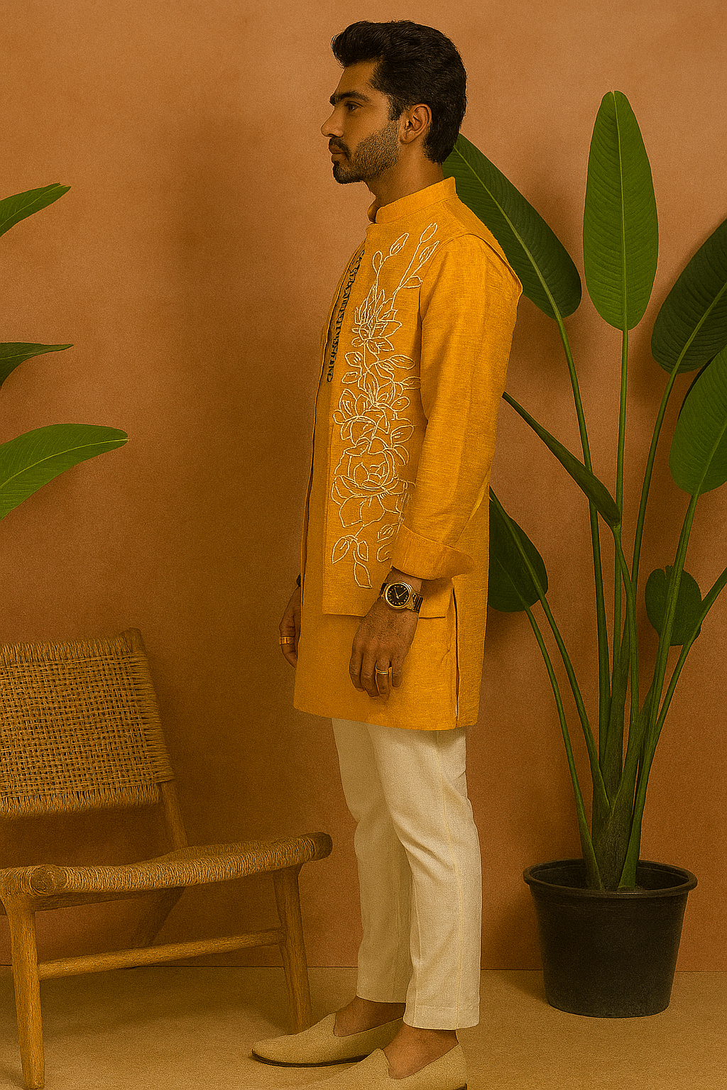 Designer Indo-Western outfit with open Bundi and beads – KPH Outfits